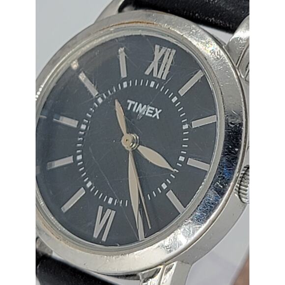 Timex Classic Black Dial Watch with Leather Strap - Men's Dress Watch